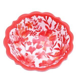 Lot of 2 Pioneer Woman Melamine Dip Bowl Painterly Floral Coral 5.35in 11oz New